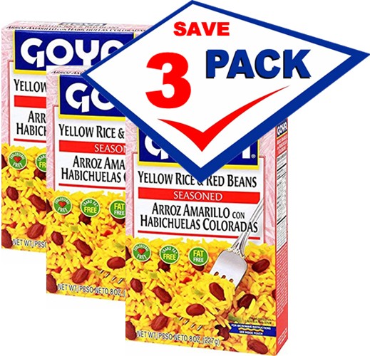 Goya Yellow  Rice and Red Beans 8 oz Pack of 3
